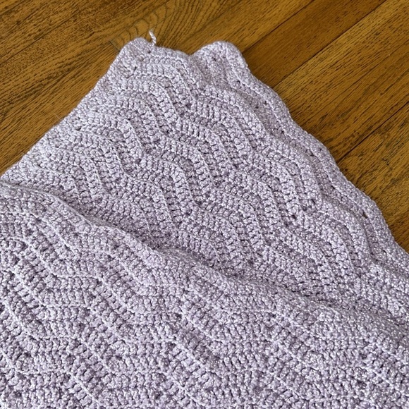 Lilac Crochet Baby Blanket - Picture 2 of 6